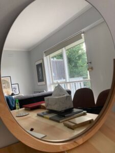 Professionally hung wall mirror