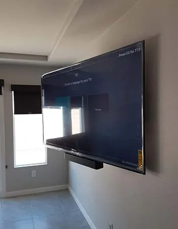 TV wall mounting with cable management